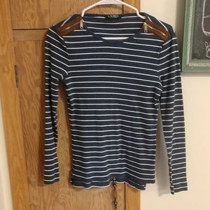 Stripped blue/white long sleeve shirt